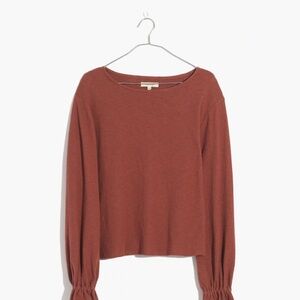 Madewell Textured Long Sleeve Top light weight Dusty Mauve antique Rose